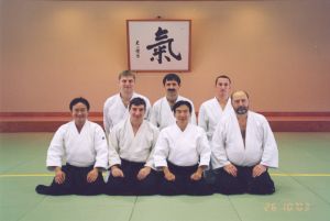 оссийская делегация с японскими Мастерами Иваде-сенсей (слева), Косодая-сенсей (центр)